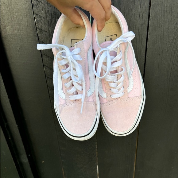Vans pink & white classic lace up suede skate sneakers trendy Y2K size 6 - Picture 2 of 6